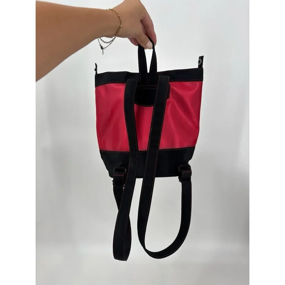 American Girl Place Chicago Red Black Backpack Zippered Front Pocket